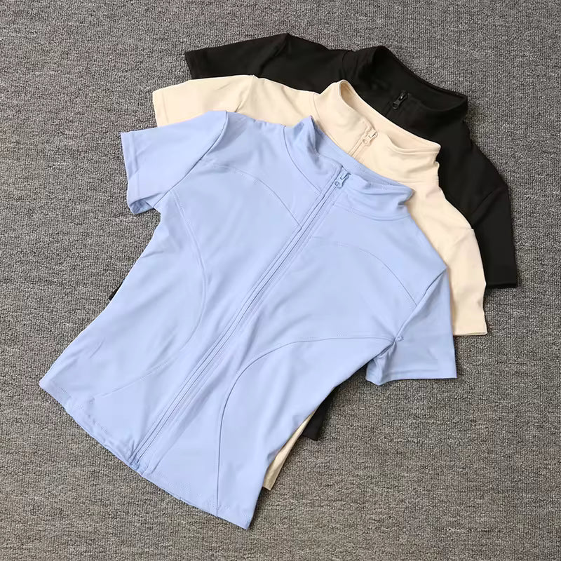 Cropped Fitness Slim Zíper