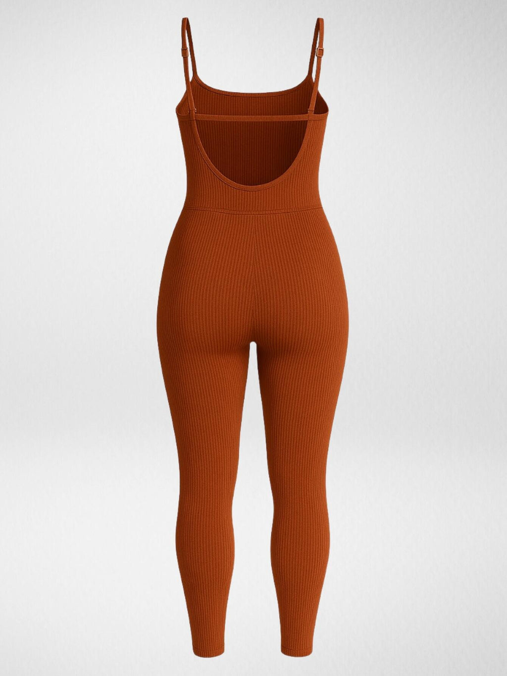 Macacão Longo Canelado Alcinha Feminino Roupa Academia Fitness Esportivo