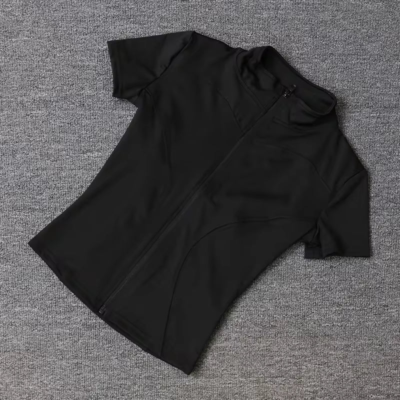 Cropped Fitness Slim Zíper